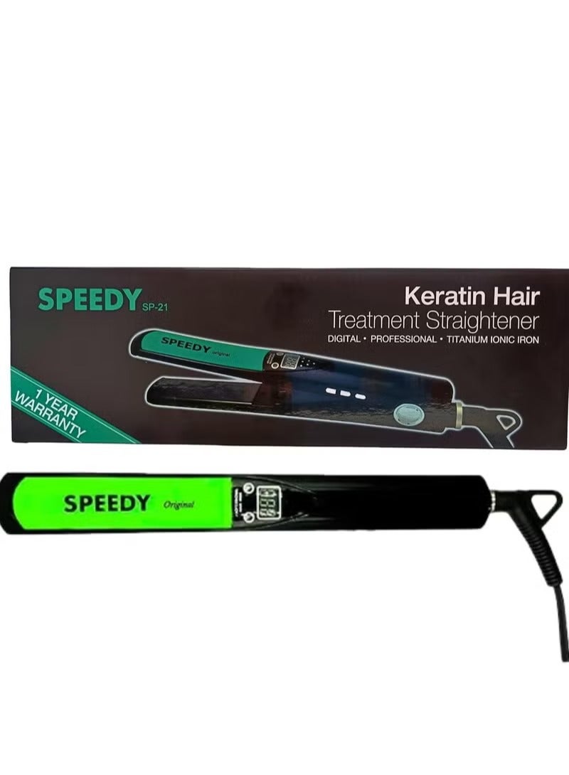 Speedy معالجة الشعر بالكيراتين سبيدي SP-21 مكواة احترافية 470 درجة فهرنهايت بسلك دوار 360 درجة - Image 1