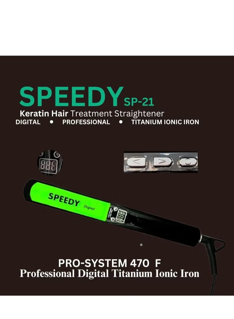 Speedy معالجة الشعر بالكيراتين سبيدي SP-21 مكواة احترافية 470 درجة فهرنهايت بسلك دوار 360 درجة - Image 2