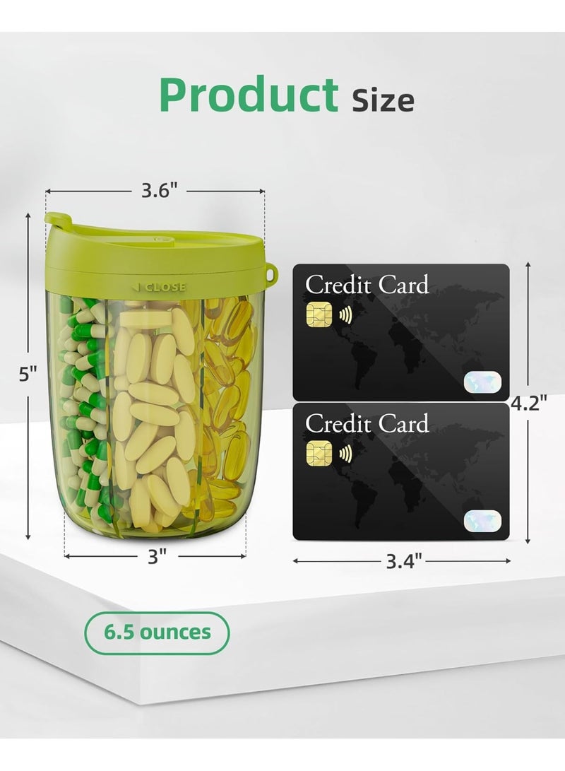 Large Supplement Organizer Bottle, Holds Plenty of Vitamins in 1 Monthly Pill Dispenser with Anti-Mixing & Wide Openings Design, Easy to Retrieve Meds, Includes 20 Pcs Stick-on Labels Green - Image 5