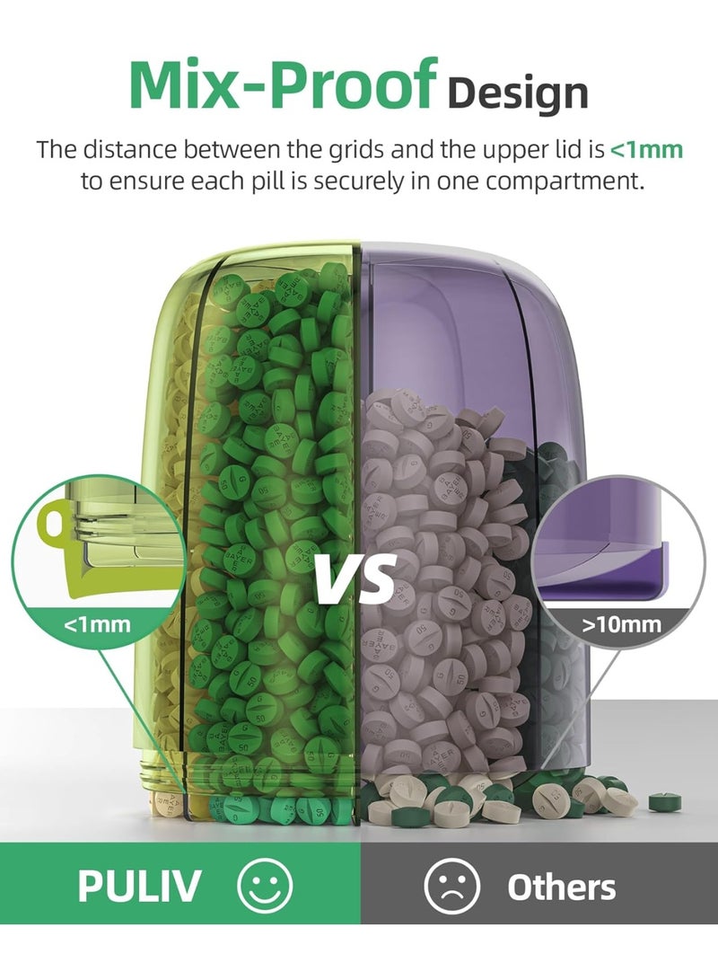 Large Supplement Organizer Bottle, Holds Plenty of Vitamins in 1 Monthly Pill Dispenser with Anti-Mixing & Wide Openings Design, Easy to Retrieve Meds, Includes 20 Pcs Stick-on Labels Green - Image 4