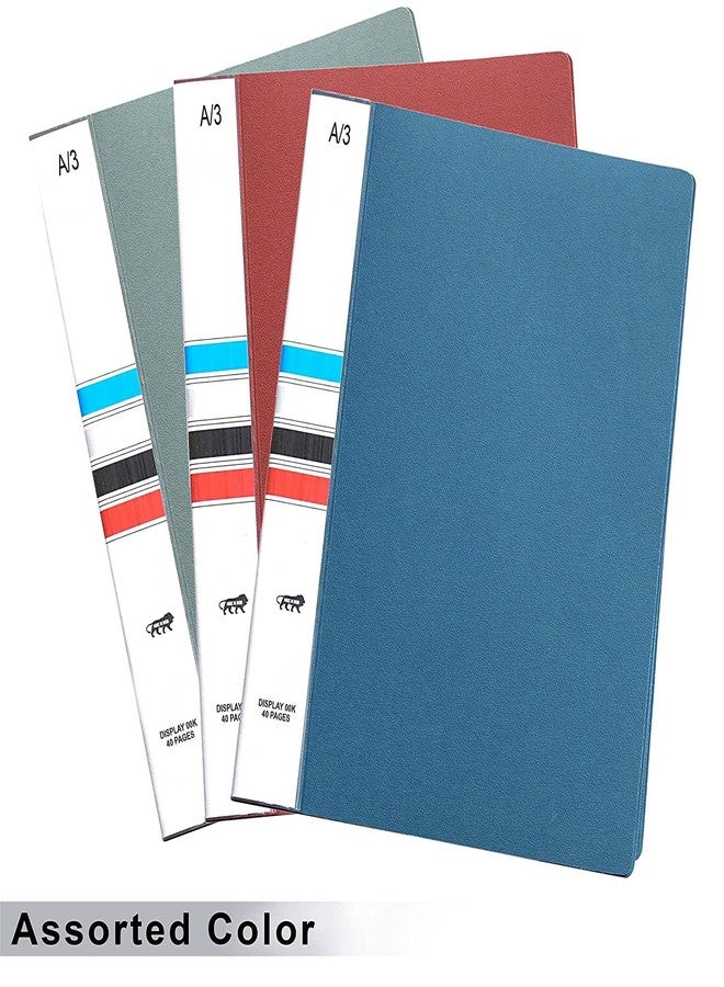 TULMAN 20 Pockets Bound A3 Size Presentation Display Book Portfolio File Binders with Plastic Clear Sleeves Document Organizer for Music Sheets Artwork Drawing for School Office - (Color May Vary) - Image 2