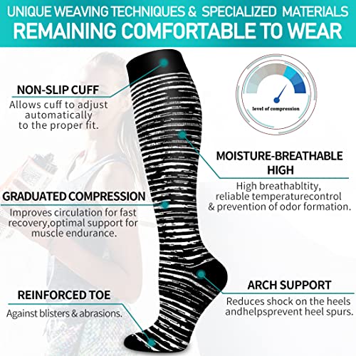 COOLOVER Copper Compression Socks for Women and Men(6 Pairs)-Best Support for Running, Athletic, Nursing, Travel - Image 5