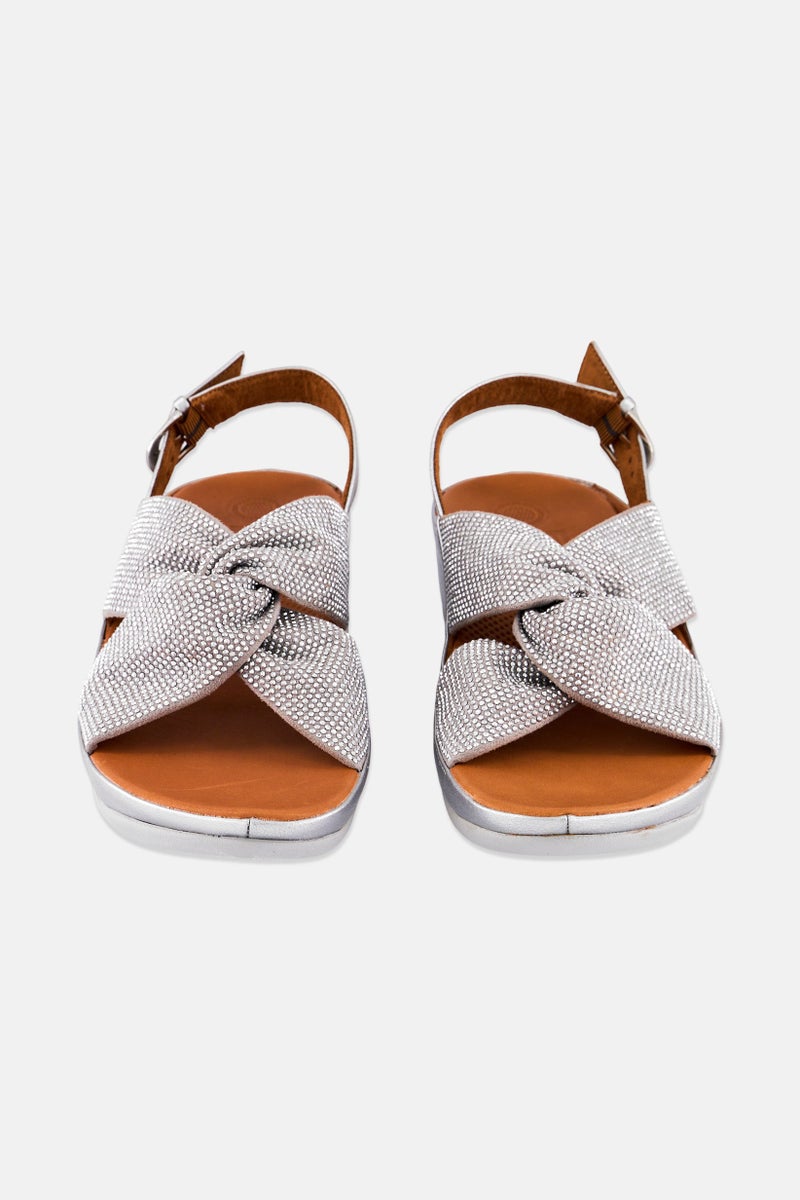 FitFlop Women Adjustable Buckle Sandal, Silver - Image 2