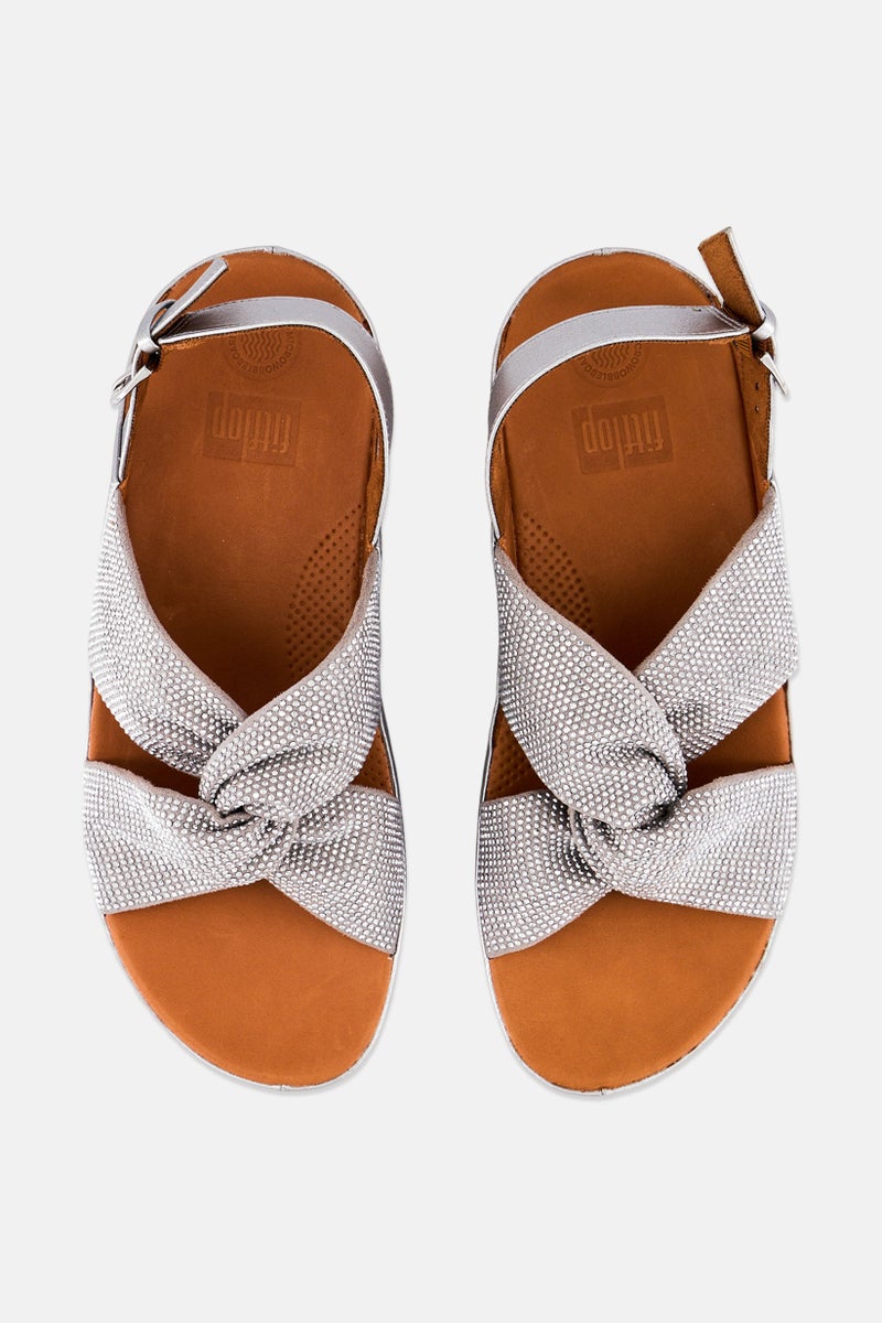 FitFlop Women Adjustable Buckle Sandal, Silver - Image 3