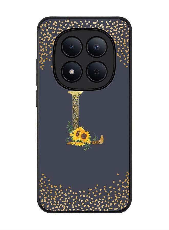 For Xiaomi Redmi Note 15 Pro 5G Case,Slim fit Camera Protection, Shockproof Thin Phone cover  - Custom Floral Monogram - L  (Grey )