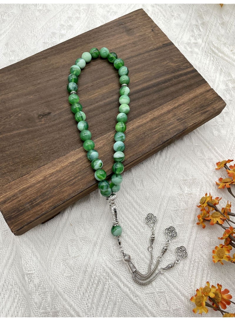33 Natural Jade Prayer BeadsTasbih/10mm - Image 2