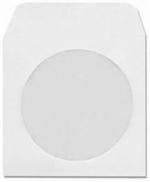 Maxtek 1000 Pack White Paper CD DVD Sleeves Envelope Holder with Window Cut Out and Flap 90g Standard Weight - Image 1