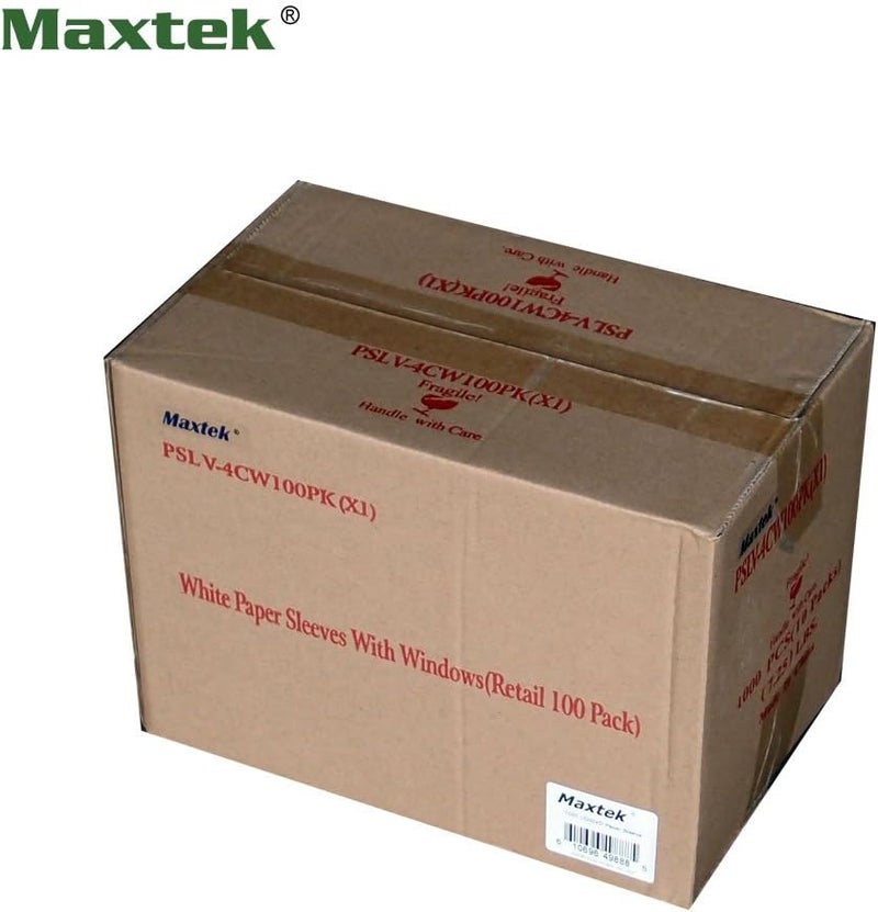 Maxtek 1000 Pack White Paper CD DVD Sleeves Envelope Holder with Window Cut Out and Flap 90g Standard Weight - Image 2