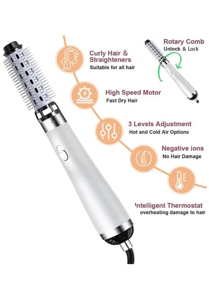 Arabest Hair Dryer Brush, 3-in-1 Hair Dryer Brush, for Fast Drying, Curling Drying, Straightening Combing, Hair Styler, Professional Hot Air Brush Set,  Negative Ion Ceramic Coating (White) - Image 3