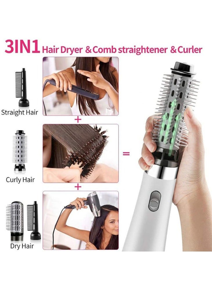 Arabest Hair Dryer Brush, 3-in-1 Hair Dryer Brush, for Fast Drying, Curling Drying, Straightening Combing, Hair Styler, Professional Hot Air Brush Set,  Negative Ion Ceramic Coating (White) - Image 5