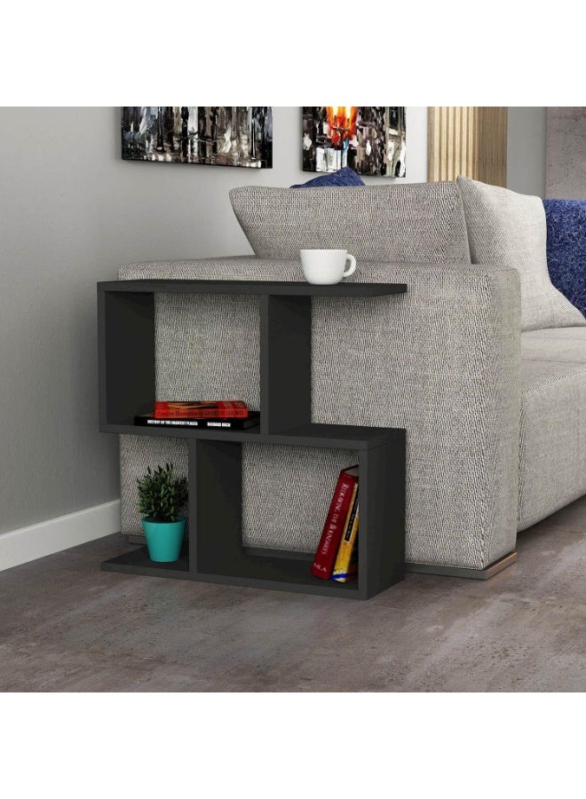 طاولة ريجا جانبية ديكور من هومانيا، بلون أسود فحمي، أثاث غرفة المعيشة، عرض رائع، مقاس 60 × 20 × 60 سم - Image 2