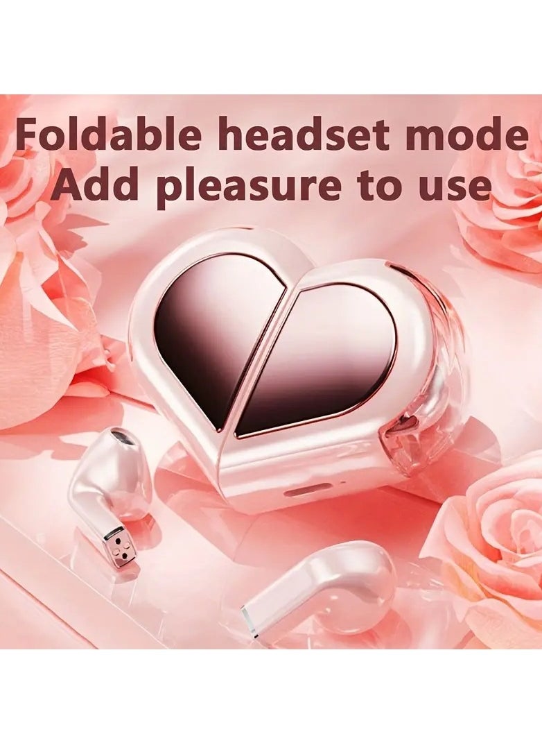 New Valentine's Day Gift Headphones Wireless Earbuds HiFi Stereo Playtime Wireless Earphones With ENC Noise Cancelling Mic