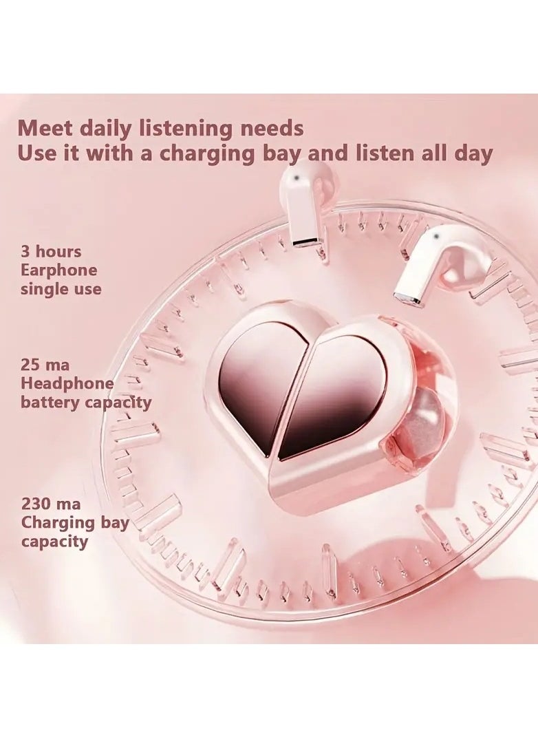 New Valentine's Day Gift Headphones Wireless Earbuds HiFi Stereo Playtime Wireless Earphones With ENC Noise Cancelling Mic