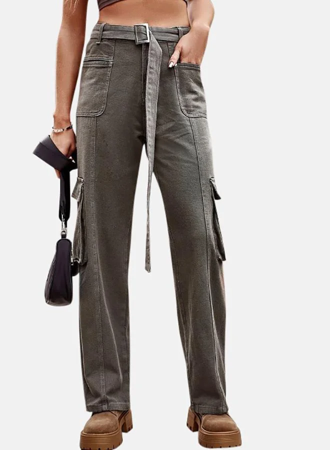 يونيكي Grey Denim Cargo Pants