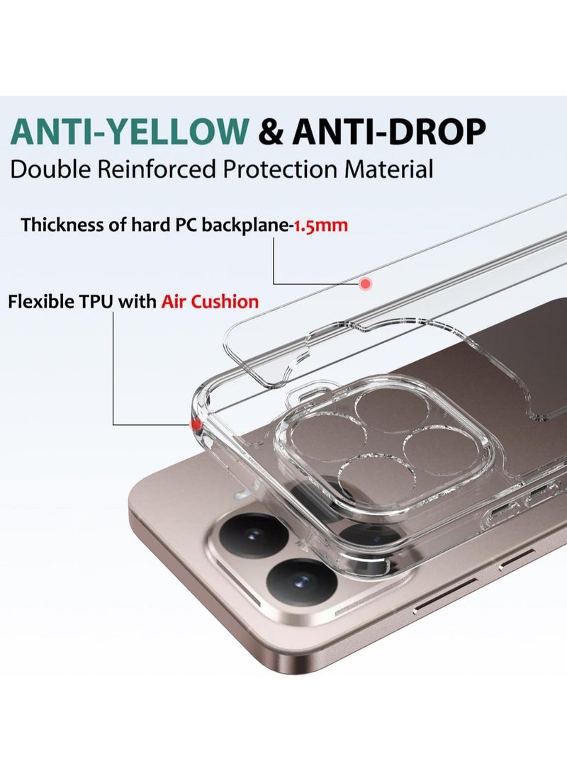 Compatible with Xiaomi 15T Pro 5G cases, transparent ultra-thin shockproof protective cover with scratch-resistant hard PC back and flexible per phone case. - Image 4