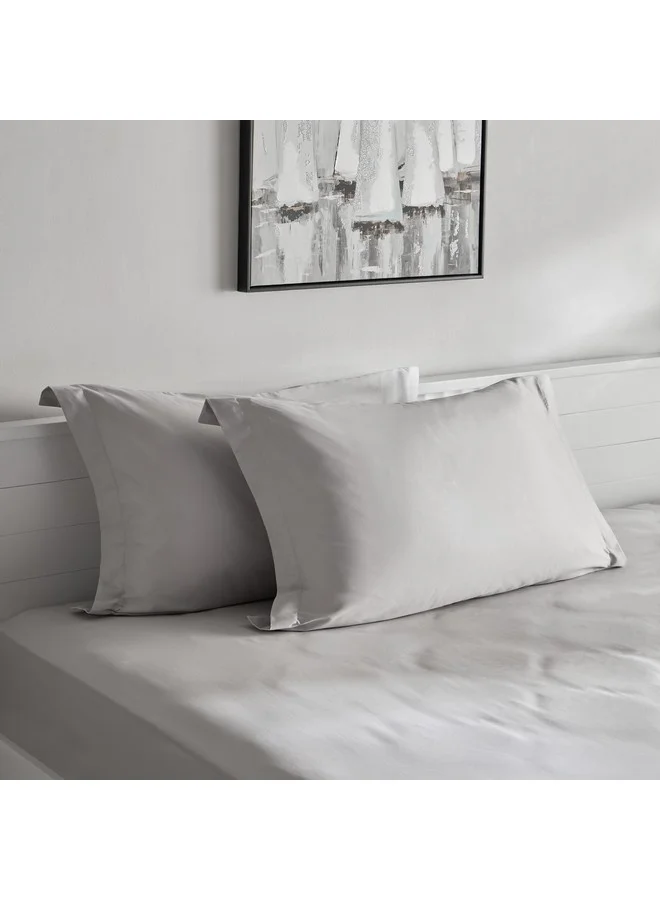 هوم بوكس Opulent Luxe 2-Pieces Solid Cotton Pillowcase Set 75 x 5 x 50 cm
