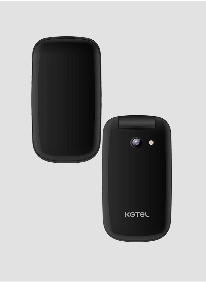 kgtel - KGTEL E1272 Folding GSM Phone Dual-Sim Flip-Flap Calssic Mobile Phone (Black) - Image 1