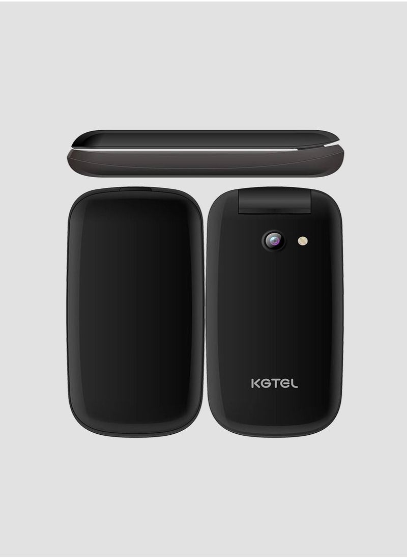 kgtel - KGTEL E1272 Folding GSM Phone Dual-Sim Flip-Flap Calssic Mobile Phone (Black) - Image 1