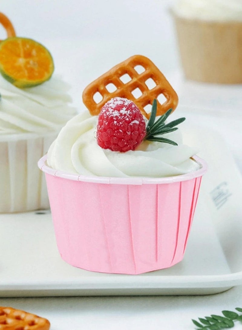 50pcs Cupcake Cups with Oilproof Baking Liners with Aluminum Foil Rims  - Image 1