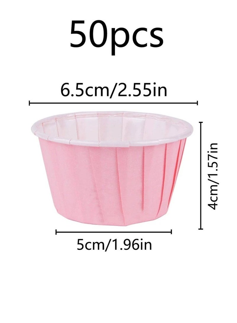 50pcs Cupcake Cups with Oilproof Baking Liners with Aluminum Foil Rims  - Image 2
