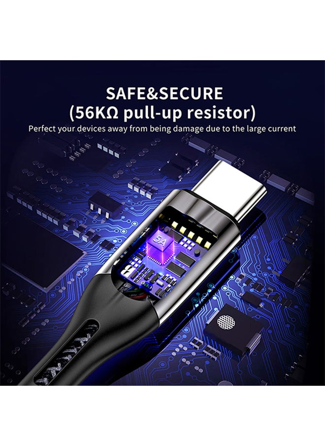 iOsuite 5A Supercharge USB-A to USB-C Cable Black 1M  - Image 4