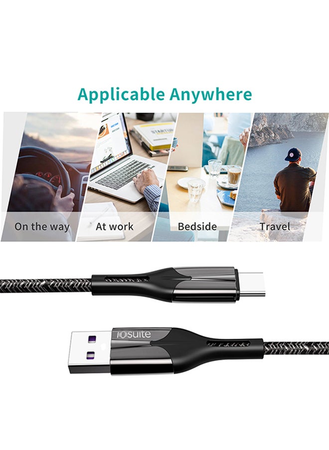 iOsuite 5A Supercharge USB-A to USB-C Cable Black 1M  - Image 3