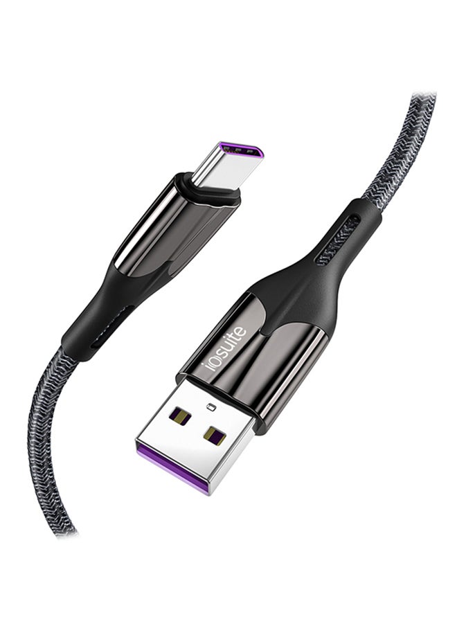iOsuite 5A Supercharge USB-A to USB-C Cable Black 1M  - Image 2