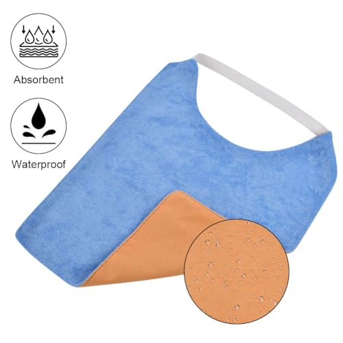 Vicloon Baby Bibs, 5PCS Terry Bib Set, Baby Bibs for Boys, Girls, Terry Drool Cotton Bibs Waterproof protection, Adjustable Elastic Strap, Baby Bandana Drool Bibs for Feeding, Teething Drooling(Color) - Image 4
