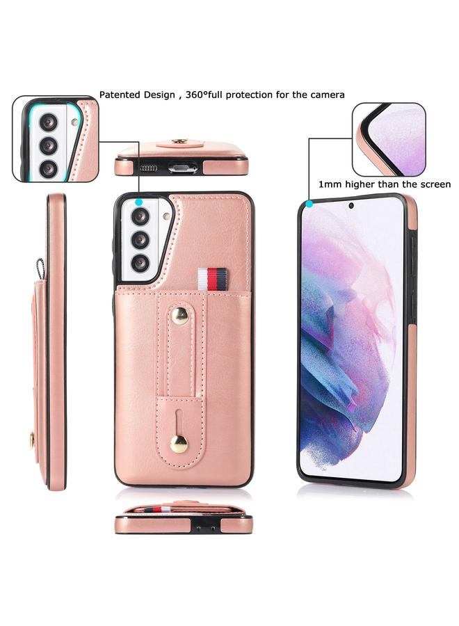 S-TOP Case For Samsung Galaxy S21+ 5G Wristband Kickstand Wallet Leather Phone Case - Image 3