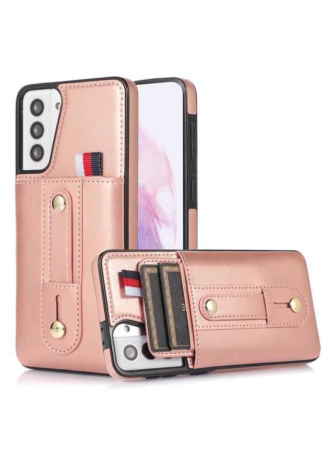 S-TOP Case For Samsung Galaxy S21+ 5G Wristband Kickstand Wallet Leather Phone Case - Image 1