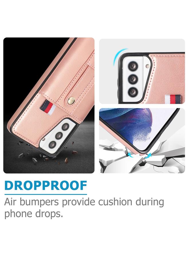 S-TOP Case For Samsung Galaxy S21+ 5G Wristband Kickstand Wallet Leather Phone Case - Image 5