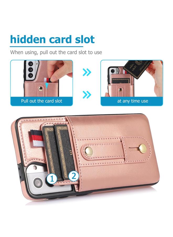 S-TOP Case For Samsung Galaxy S21+ 5G Wristband Kickstand Wallet Leather Phone Case - Image 4