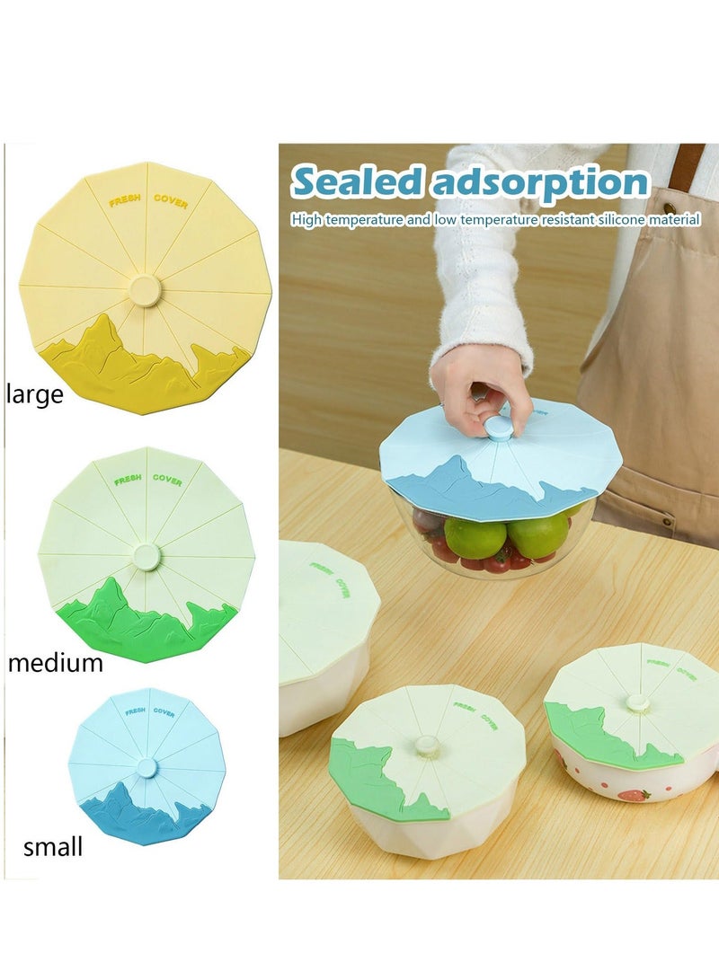 Y&D 3 Pack Size Silicone Stretch Lids, Colorful Food Cover, Yoghurt Pot Cup Suction Lid for Storage, Fresh keeping Bowl Container Microwave and Dishwasher Safe - Image 4