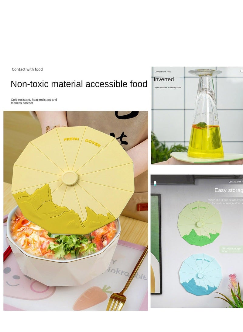 Y&D 3 Pack Size Silicone Stretch Lids, Colorful Food Cover, Yoghurt Pot Cup Suction Lid for Storage, Fresh keeping Bowl Container Microwave and Dishwasher Safe - Image 2