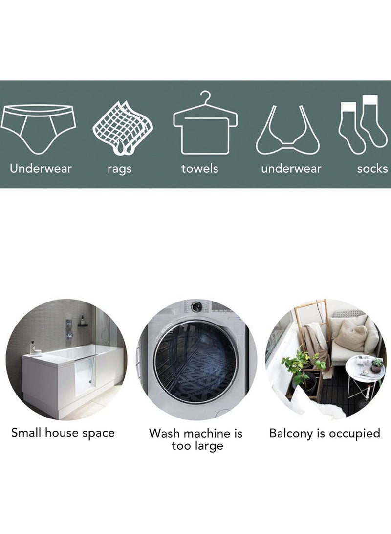 GGOOT Mini Washing Machine, Foldable Laundry Washer Automatic Cycle Ultrasonic Turbine Washer USB Power Portable Underwear Washer Travel Washing Machine for Baby Clothes, Socks, Underpant - Image 3
