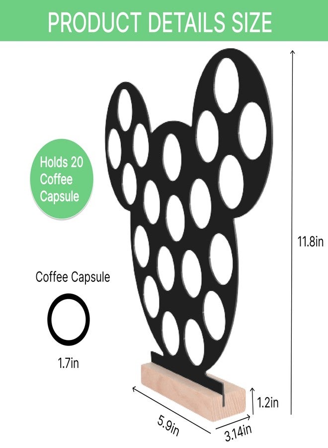 JANESVISSY K Cup Holder, Interesting Coffee Bar Accessories and Storage Organizer,Classic black design, Home or Office kitchen k cup organizer accessories,Compatible with 20 Coffee Pods - Image 2