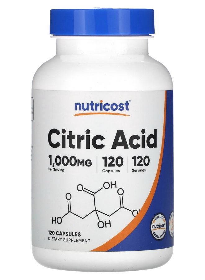 Citric Acid 1000 mg 120 Capsules