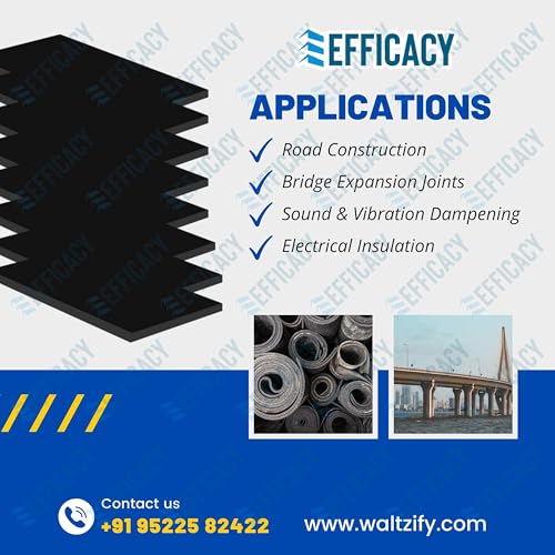 Efficacy Shalitex Rubber Expansion Joint Filler Board, Rubber Sheet Size 61 x 30 cm (24 x 12 Inches) 12mm Thick for Plumbing, Gaskets DIY Material, Supports, Abrasion, Flooring (Pack of 1) - Image 3