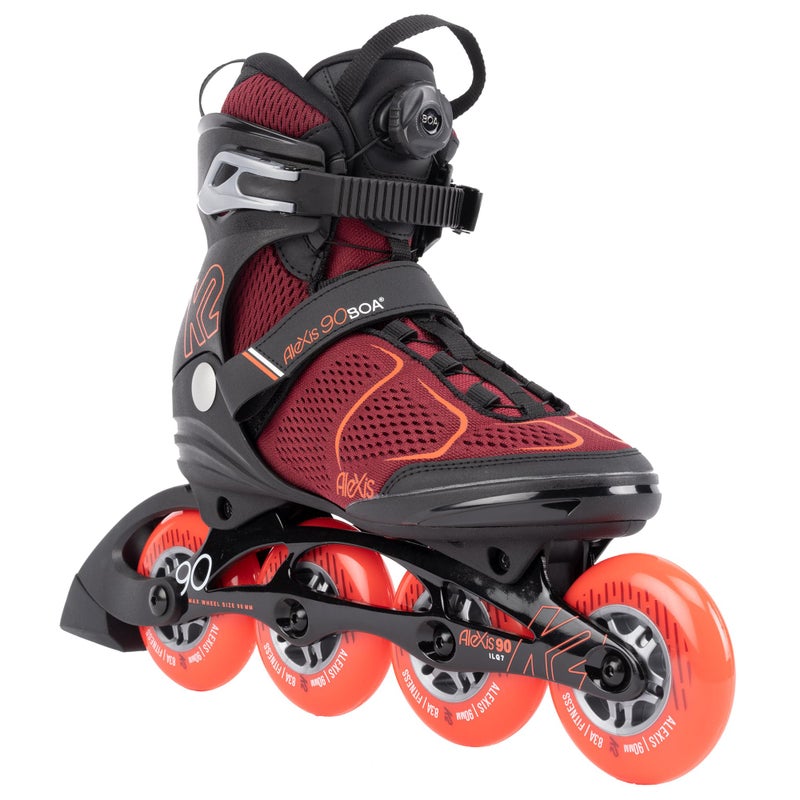 K2 Skate Alexis 90 Boa, Color: Burgandy/Orange, Size: 7.5 (I220202201075) - Image 5