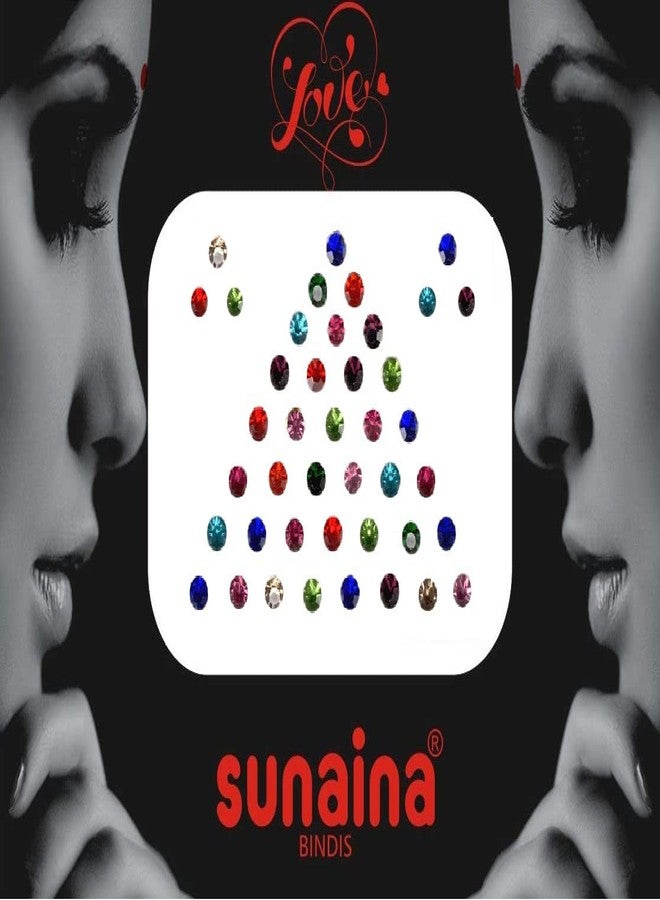 Sunaina New Love Collection Elegant Studd Bindi Multicolor/Silver/Golden Stones Bindi Tikka For Girls Women Ladies (Pack Of 3) - Image 4