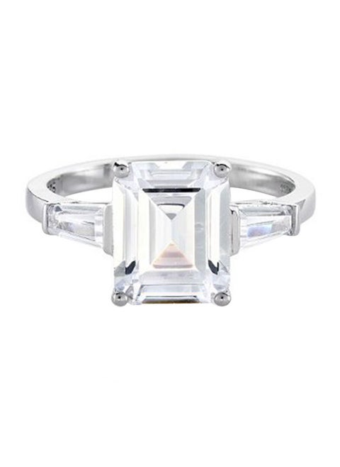 The Flawless Collection - Clear Baguette With Tapered Baguette Shoulder Ring