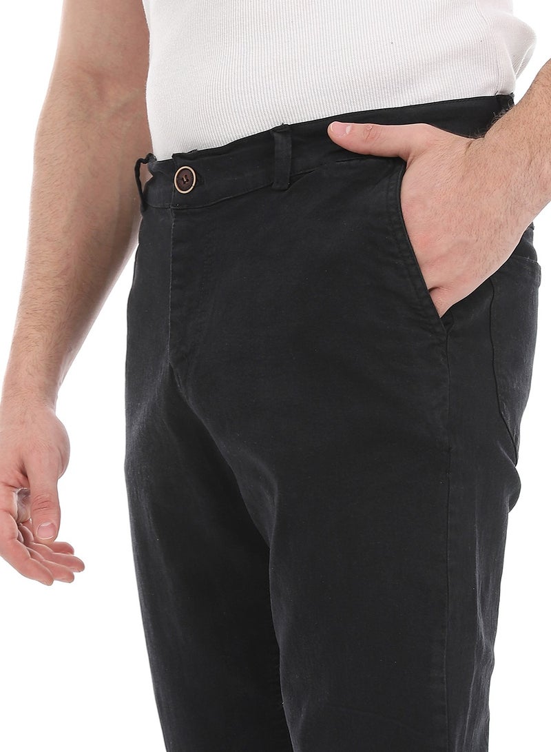 Andora Plain Gabardine Fit Trousers _ Black - Image 4