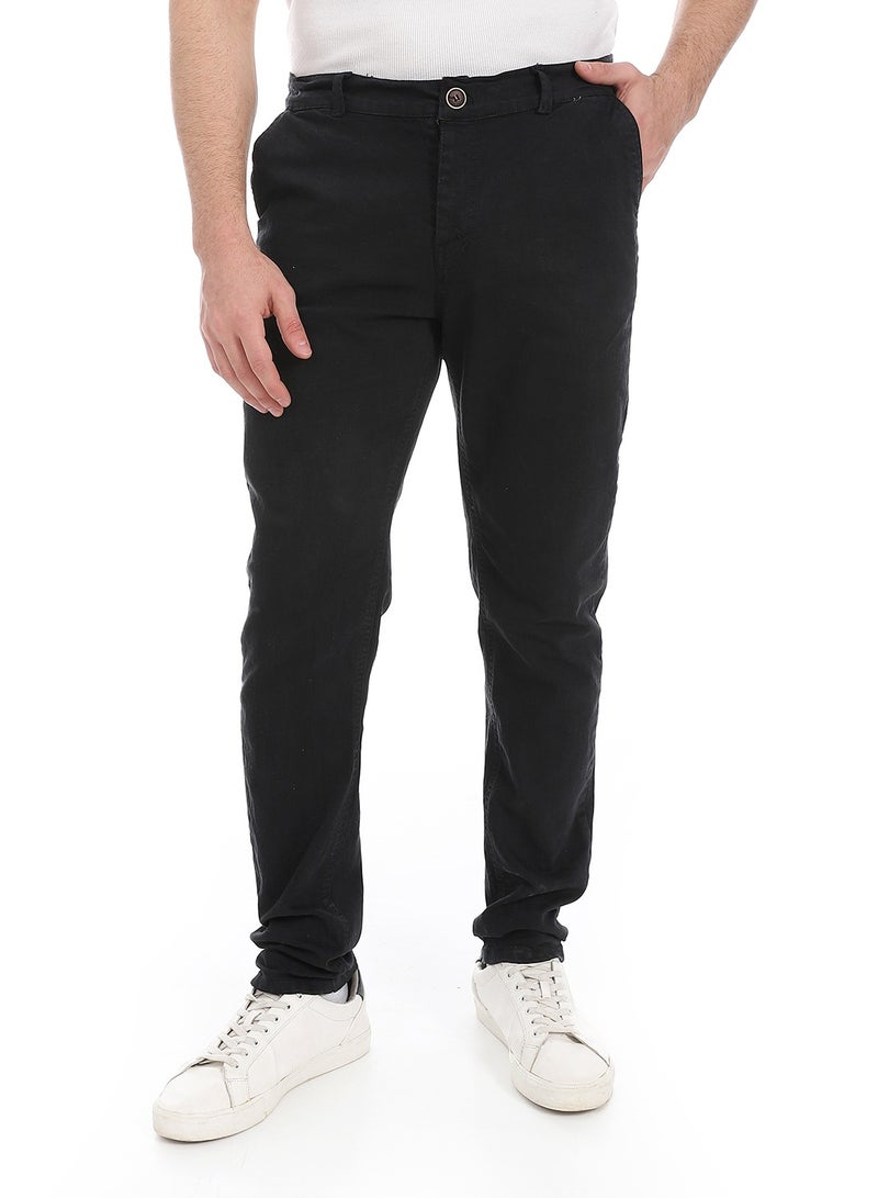 Andora Plain Gabardine Fit Trousers _ Black - Image 1