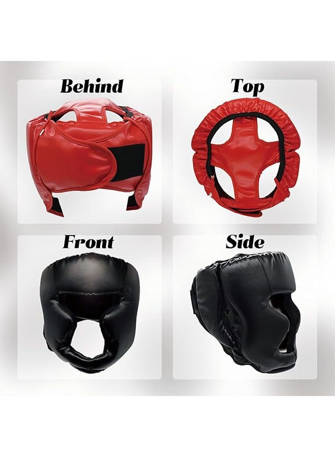 DAREU Black Boxing Headgear – Adjustable Protective Sparring Helmet for Boxing, MMA, Taekwondo, Muay Thai – One Size Fits All  - Image 3