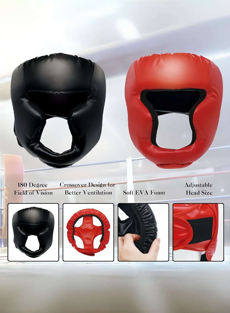 DAREU Black Boxing Headgear – Adjustable Protective Sparring Helmet for Boxing, MMA, Taekwondo, Muay Thai – One Size Fits All  - Image 5