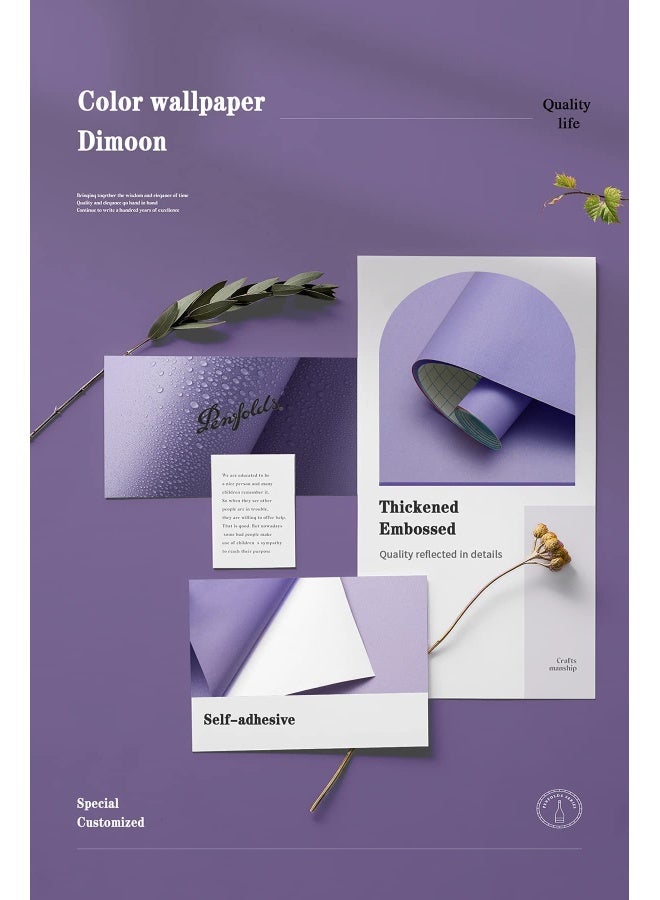 Dimoon Wallpaper 78.7 Inch X17.7 Inch Purple Peel And Stick Wallpaper Waterproof Wallpaper Removable Purple Contact Paper Solid Pure Purple  - Image 4