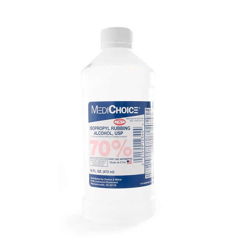 MediChoice First Aid Antiseptic Solution w 70 Alcohol Isopropyl 16 Ounce 1314IA7016 Case of 12 - Image 1