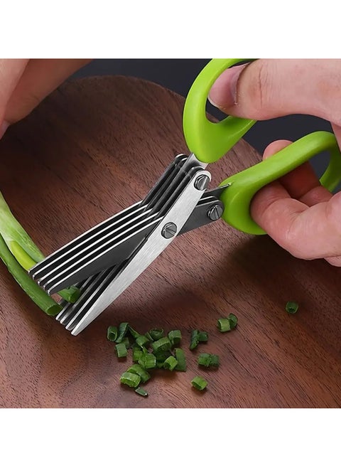 RACO Stainless Steel Kitchen Scissors, Multi-Layer Vegetable Scissors, Green Onion Scissors With 5 Blade, Multifunctional Kitchen Cutter, Vegetable Shears, Kitchen Gadgets, Kitchen Supplies