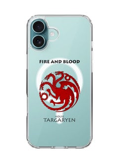 For iPhone 16 Plus Case [Compatible with MagSafe] Slim Magnetic cover Clear Phone Case - GOT House Targaryen