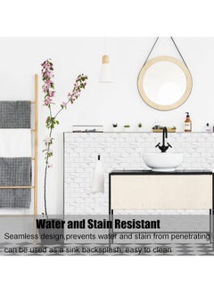 RATSAW 3D Wall Panels Peel and Stick Wallpaper 12PCS 30 x 15cm Wall Tiles Self Adhesive Waterproof Wall Sticker Brick Wallpaper Decorative Tiles Stickers for Kitchen Bathroom Wall Decor  - Image 2